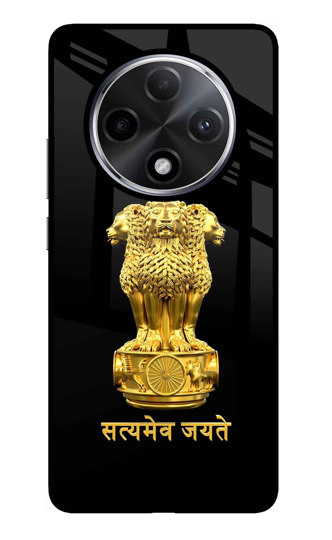 Satyamev Jayate Golden Oppo F27 Pro Plus Glass Case