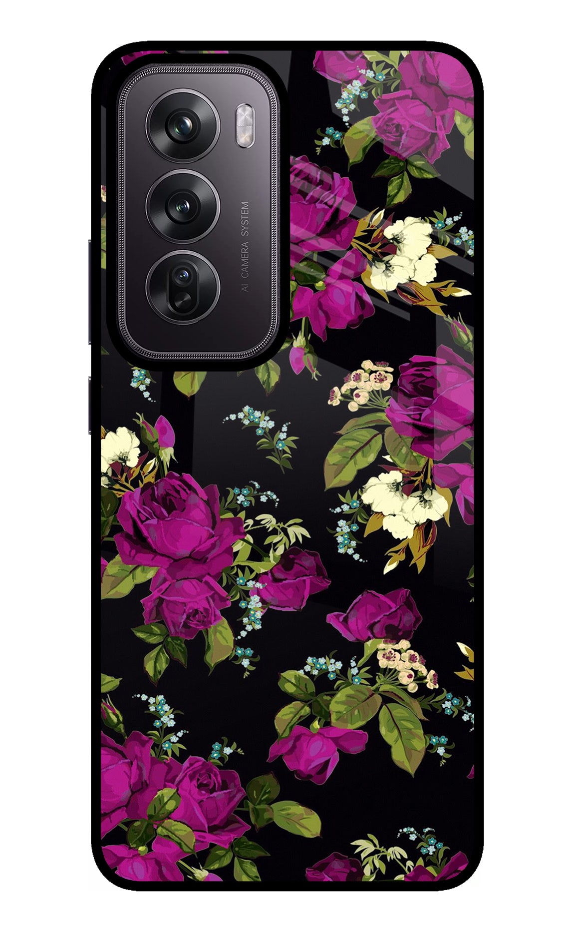 Flowers Oppo Reno12 Pro 5G Glass Case