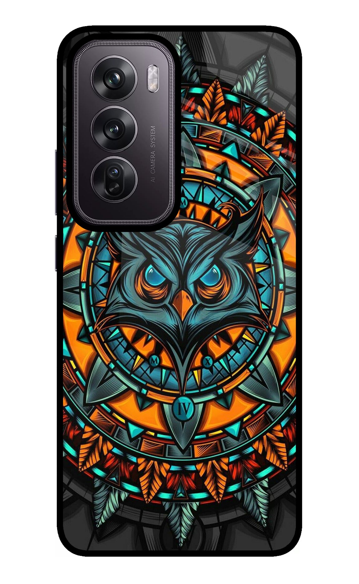 Angry Owl Art Oppo Reno12 Pro 5G Glass Case