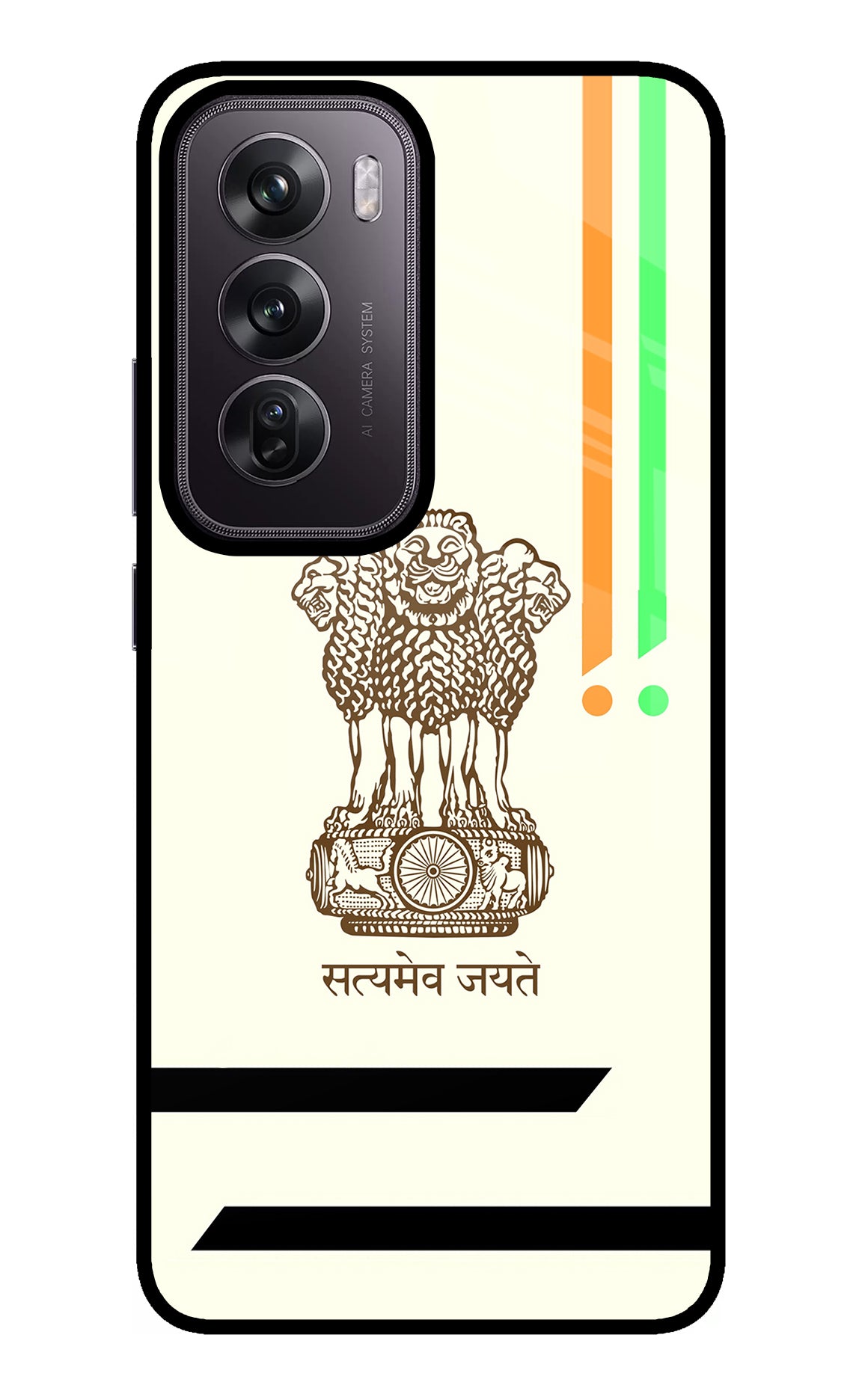 Satyamev Jayate Brown Logo Oppo Reno12 Pro 5G Glass Case