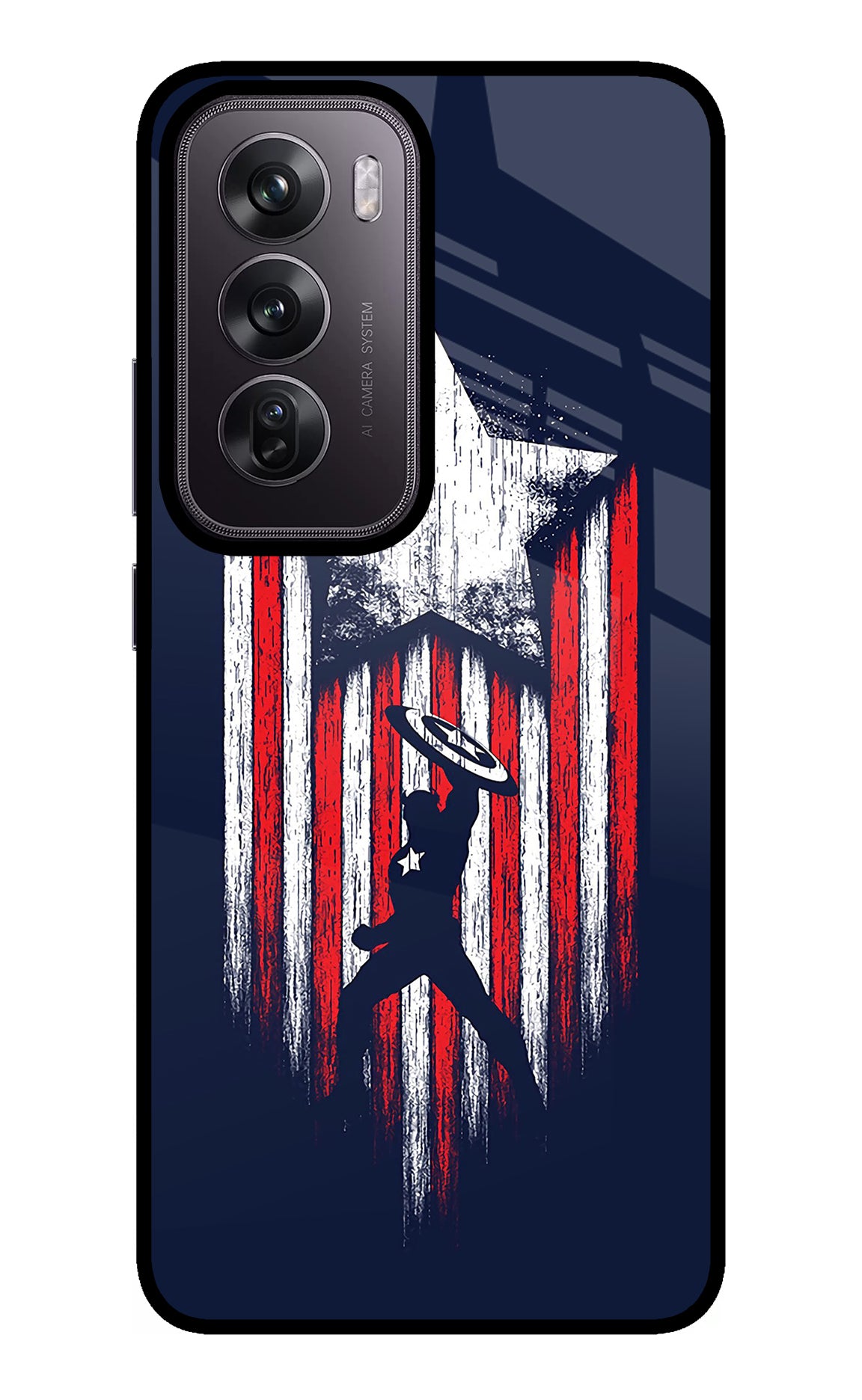 Captain America Marvel Art Oppo Reno12 Pro 5G Glass Case