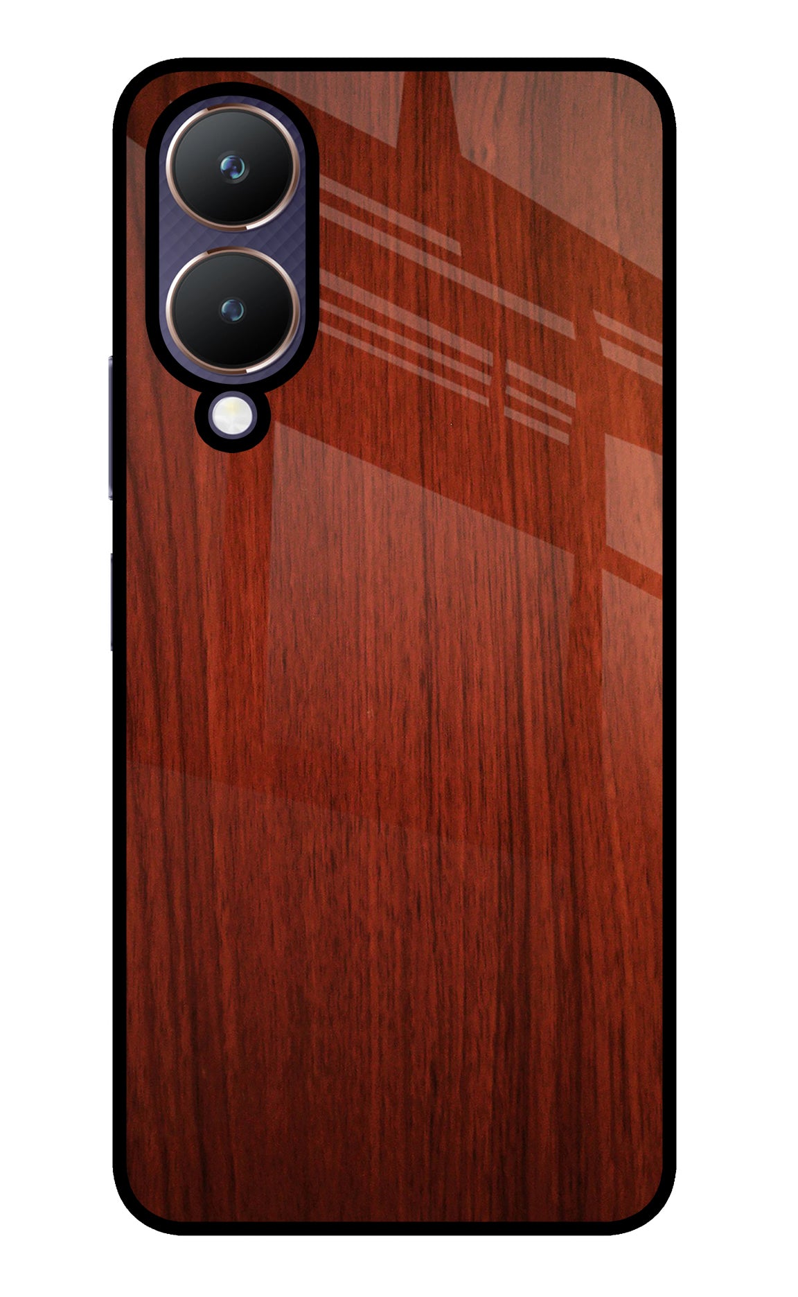 Wooden Plain Pattern Vivo Y28 5G Glass Case