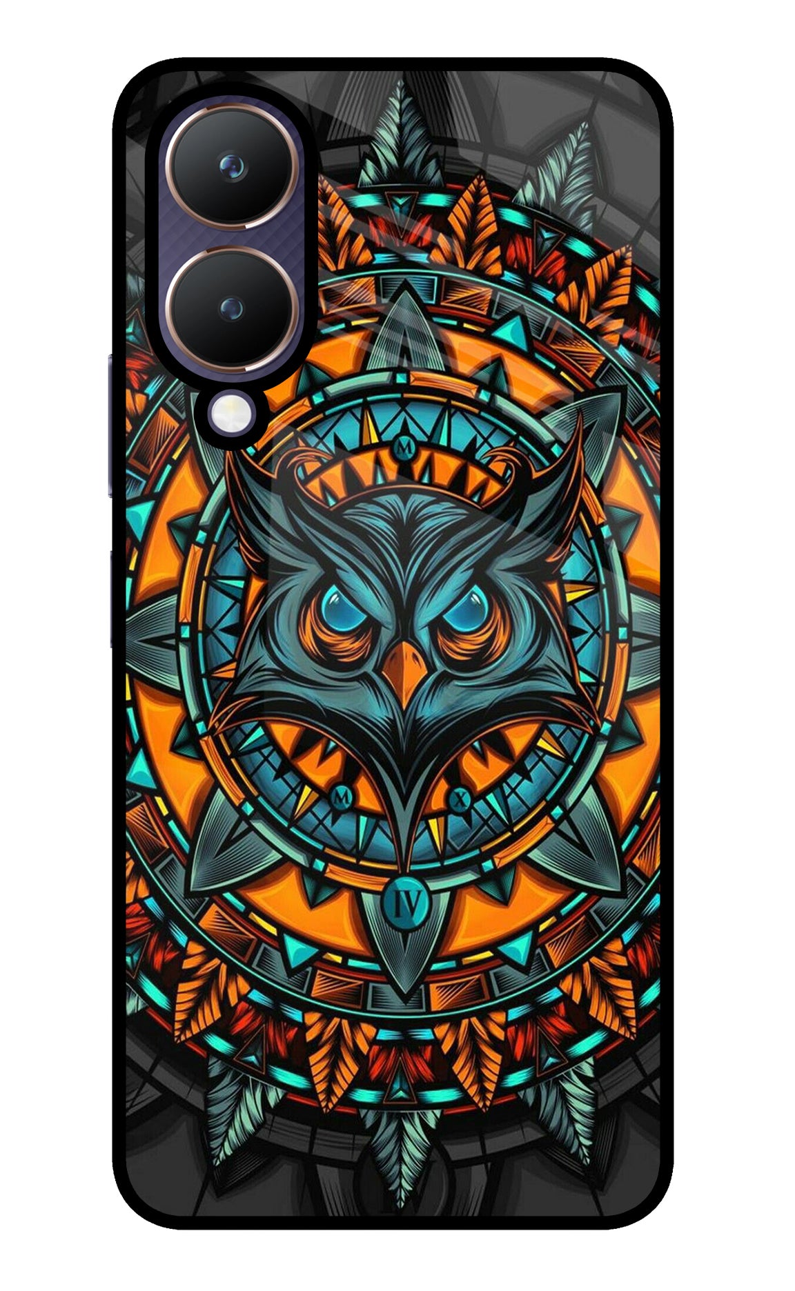 Angry Owl Art Vivo Y28 5G Glass Case