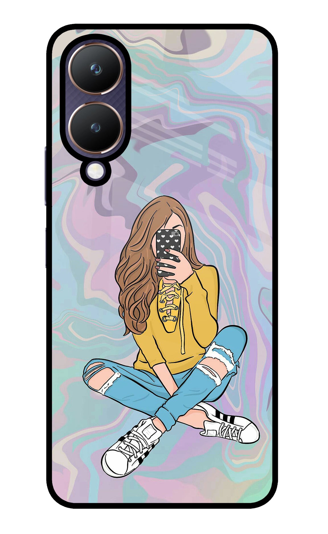 Selfie Girl Vivo Y28 5G Glass Case
