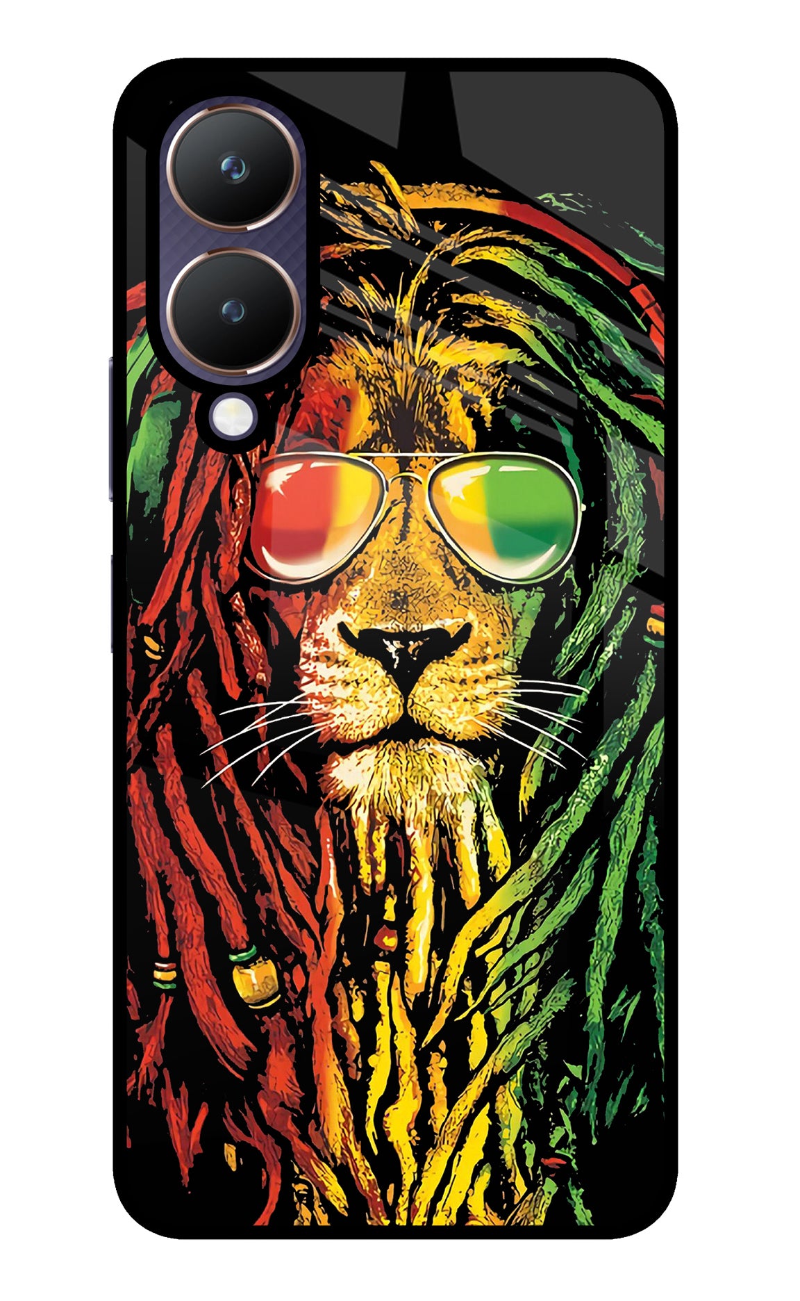Rasta Lion Vivo Y28 5G Glass Case