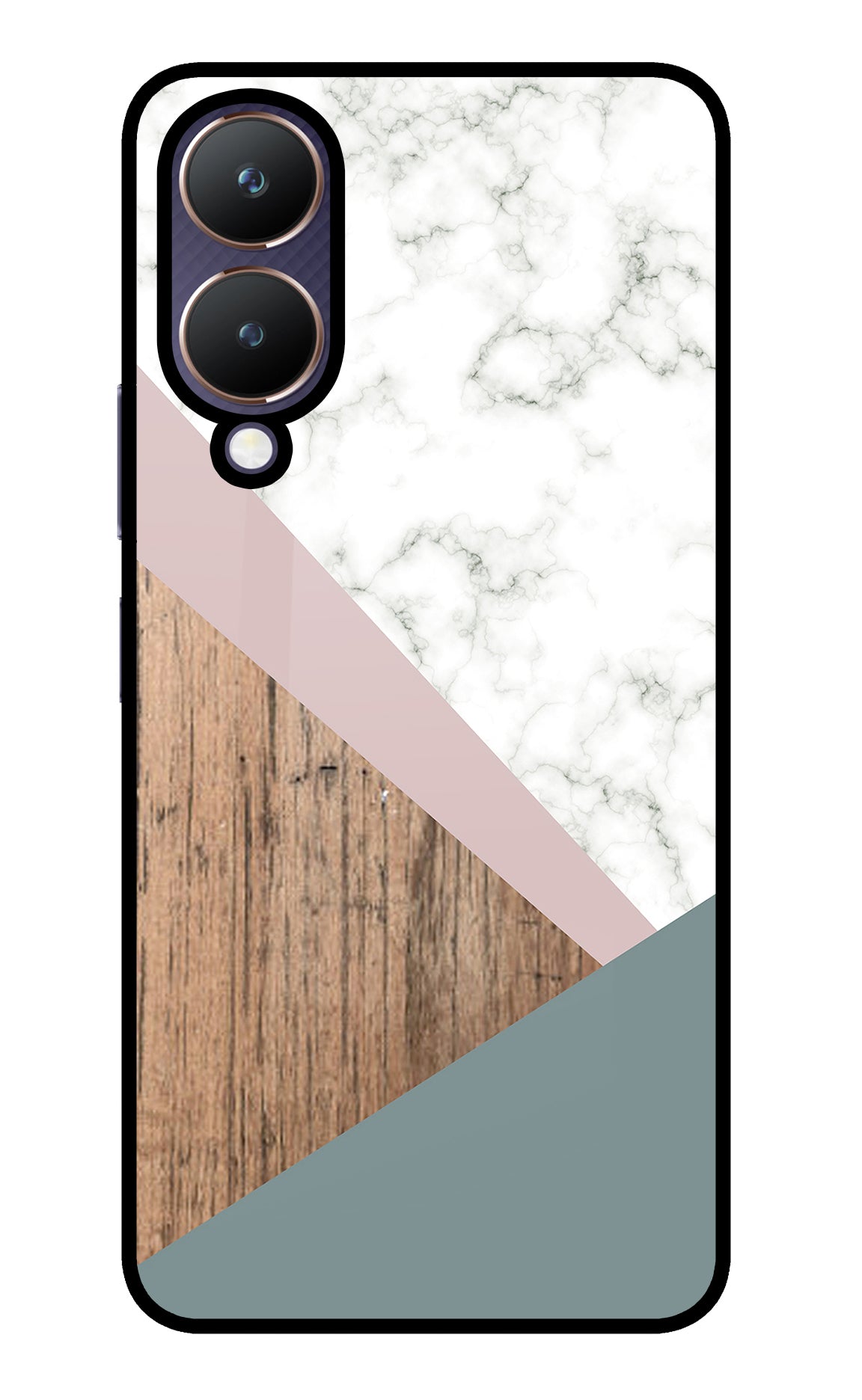 Marble wood Abstract Vivo Y28 5G Glass Case