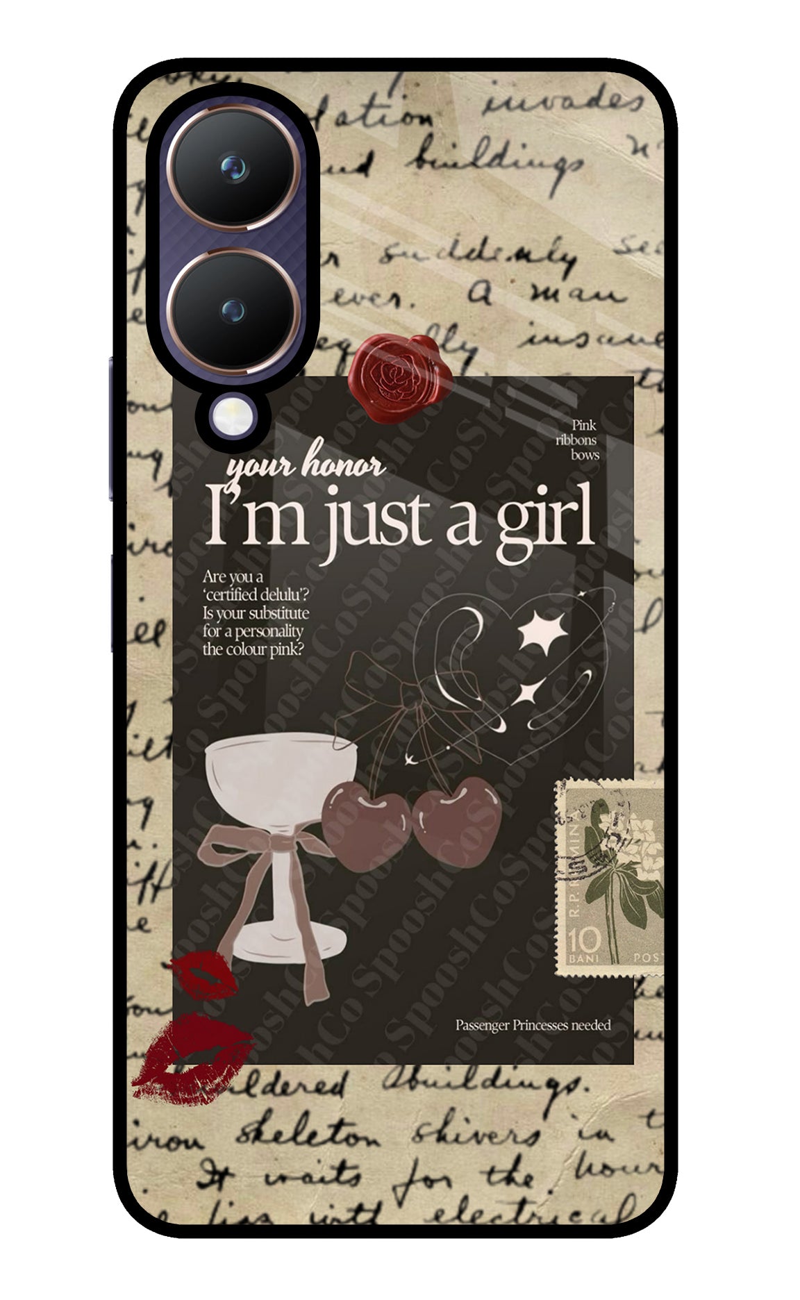 I am just a girl Vivo Y28 5G Glass Case
