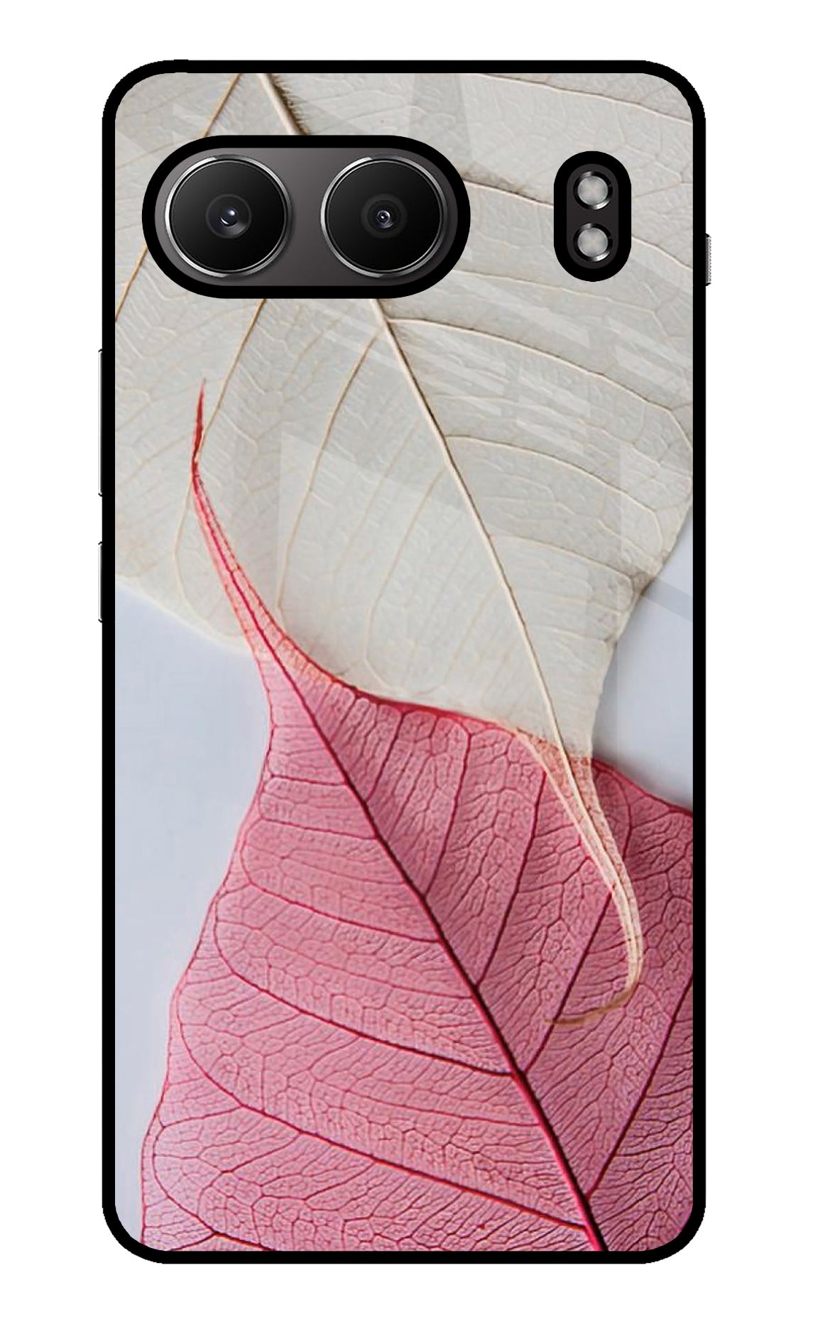 White Pink Leaf Case for OnePlus Nord 4