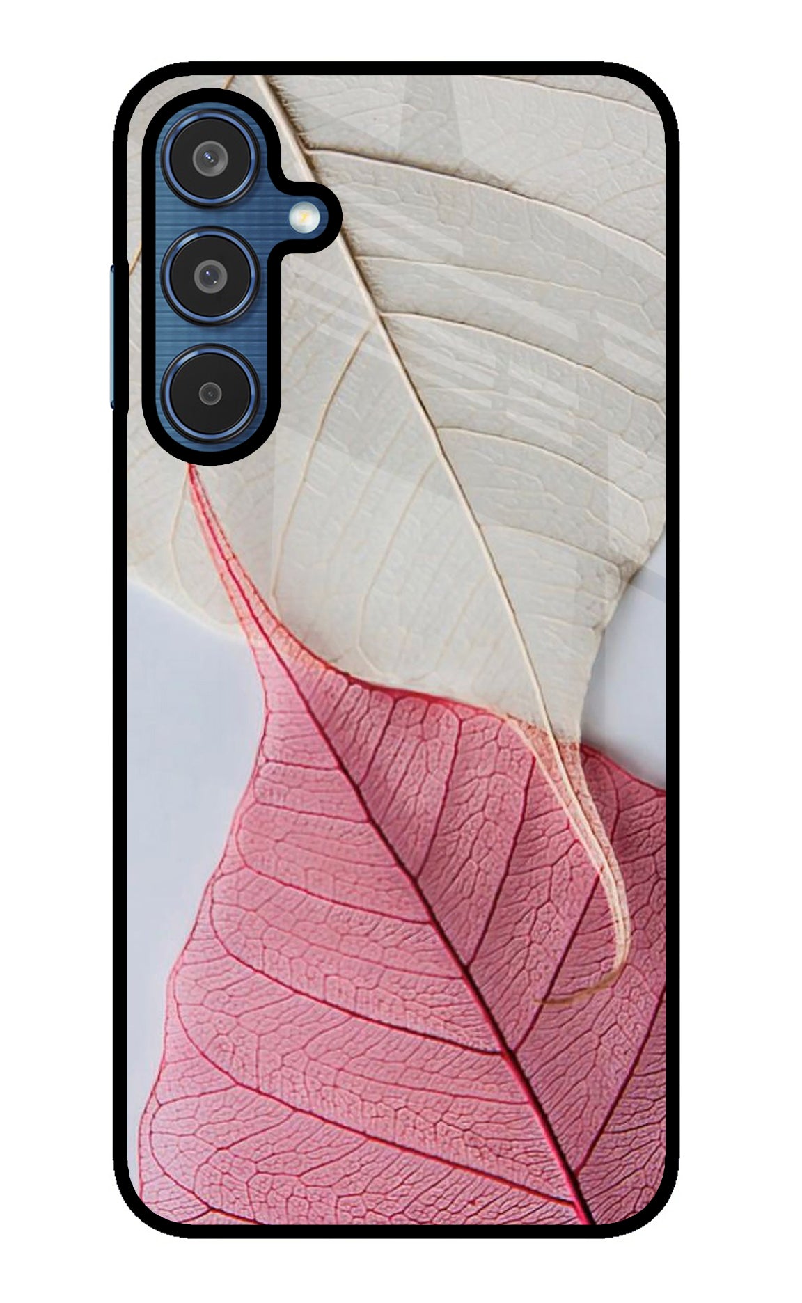 White Pink Leaf Case for Samsung M35 5G