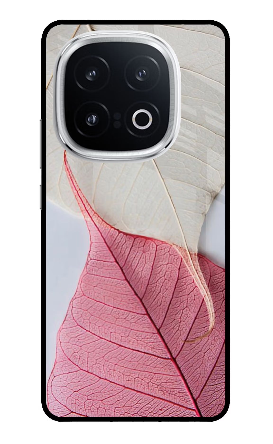 White Pink Leaf Case for iQOO 13 5G by Casekaro