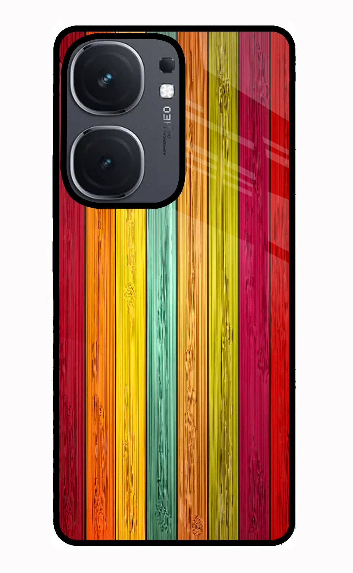 Multicolor Wooden IQOO Neo9 Pro Glass Case