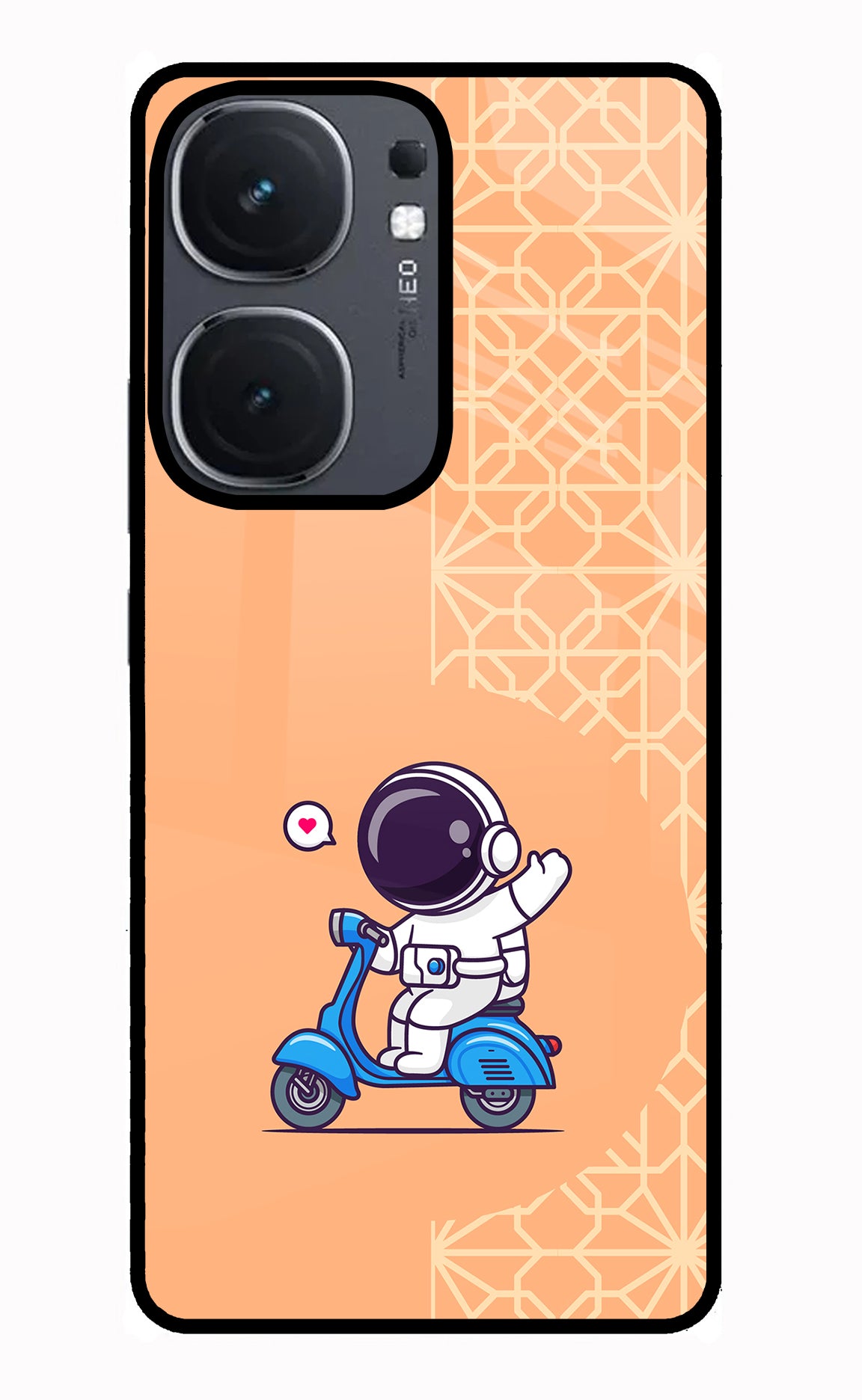 Cute Astronaut Riding IQOO Neo9 Pro Glass Case
