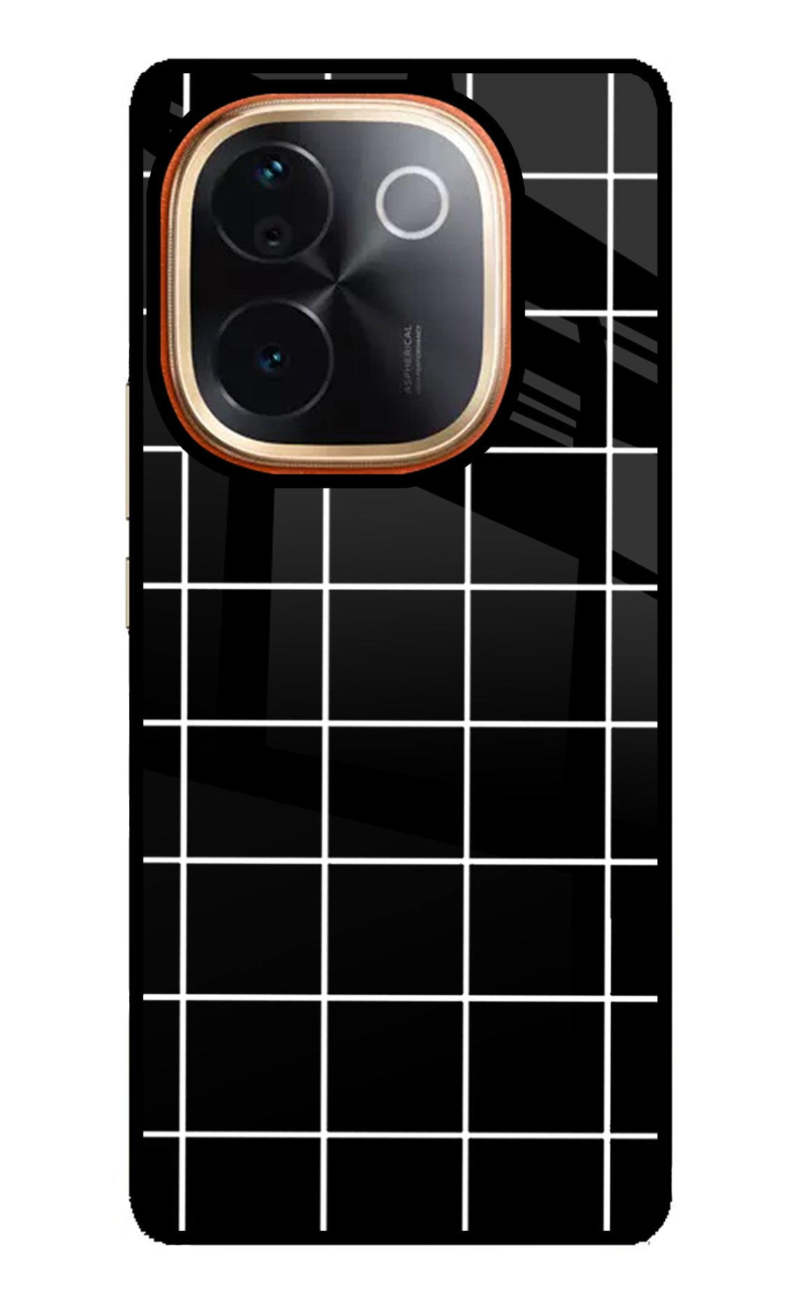 White Grid Vivo T3 Pro 5G Glass Case