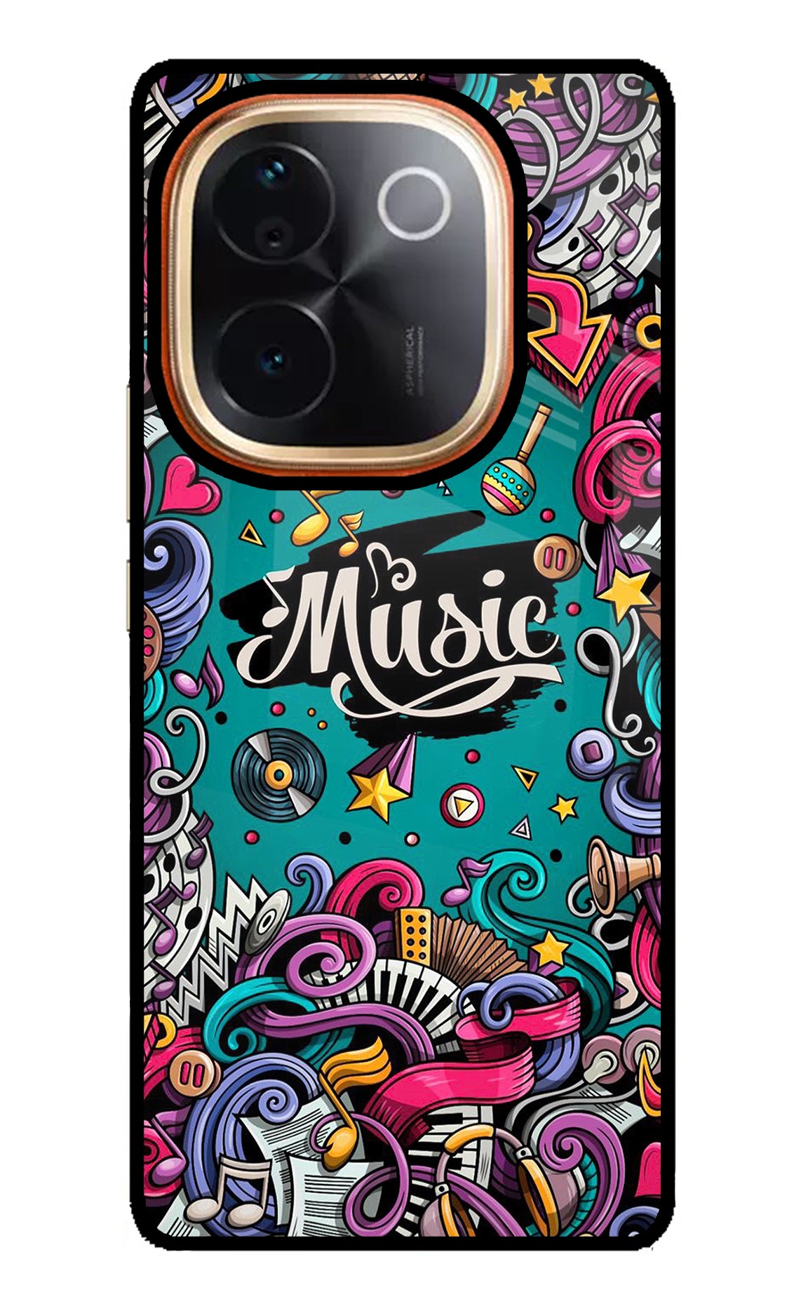 Music Graffiti Vivo T3 Pro 5G Glass Case