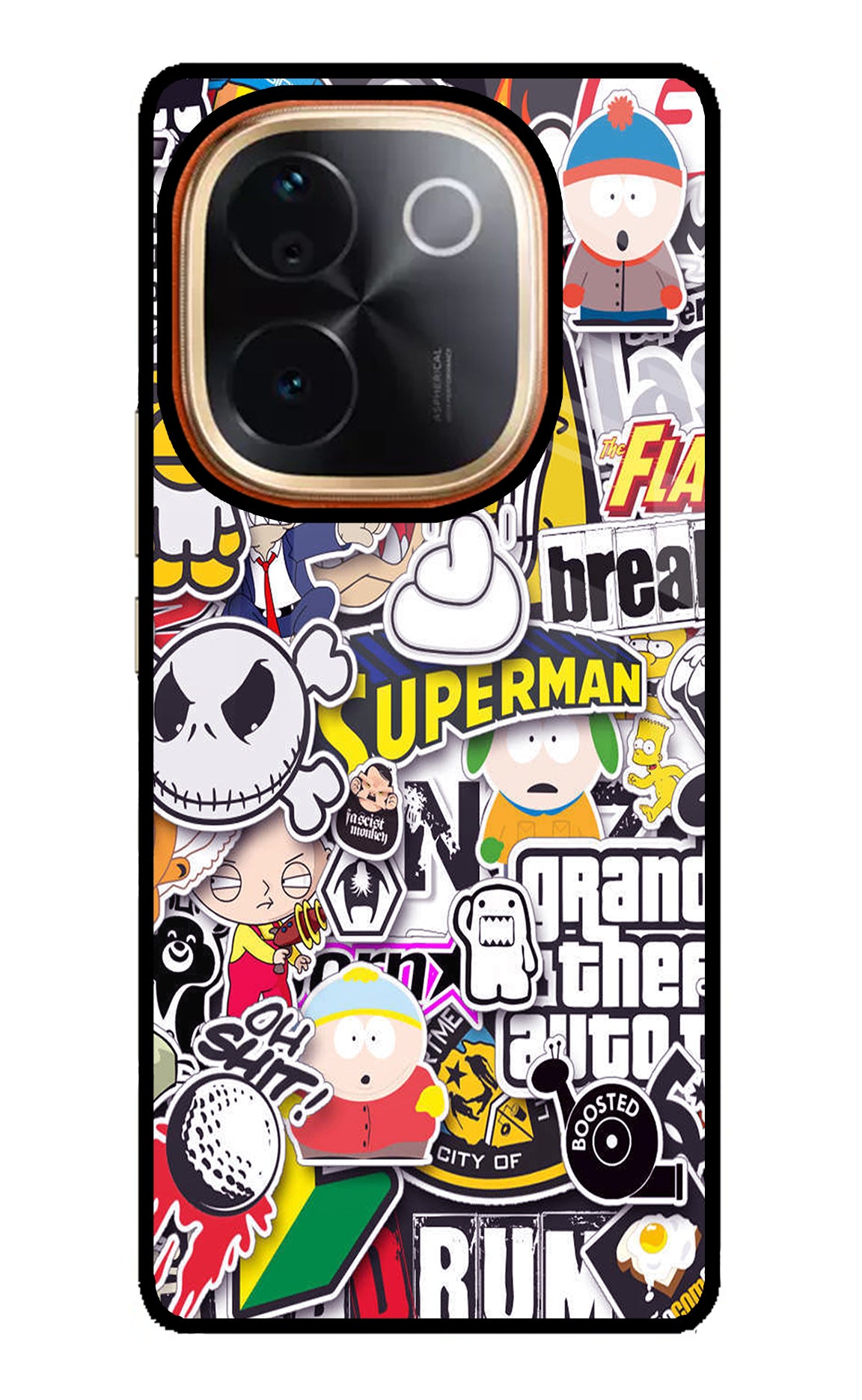Sticker Bomb Vivo T3 Pro 5G Glass Case