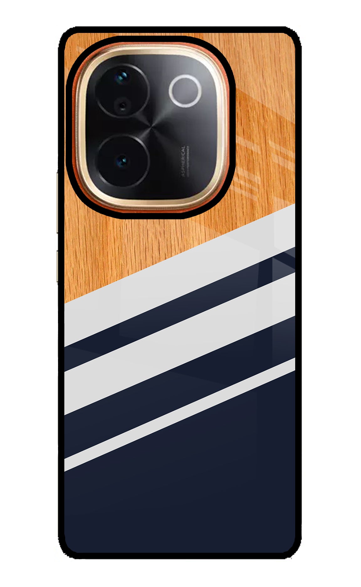 Blue and white wooden Vivo T3 Pro 5G Glass Case