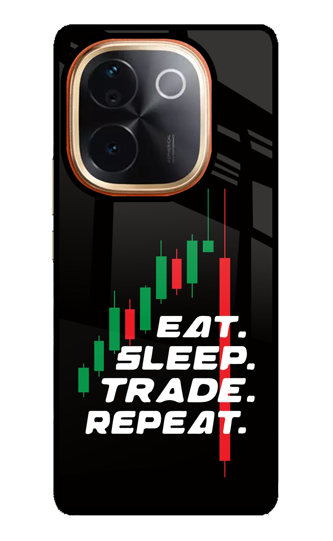 Eat Sleep Trade Repeat Vivo T3 Pro 5G Glass Case