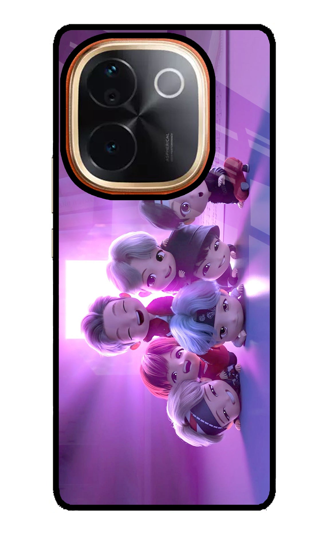 BTS Chibi Vivo T3 Pro 5G Glass Case