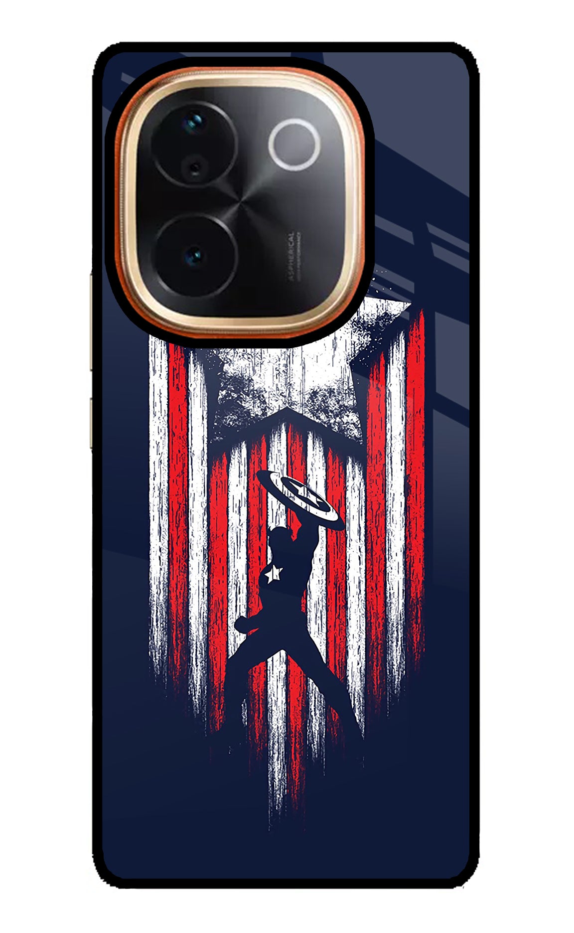 Captain America Marvel Art Vivo T3 Pro 5G Glass Case