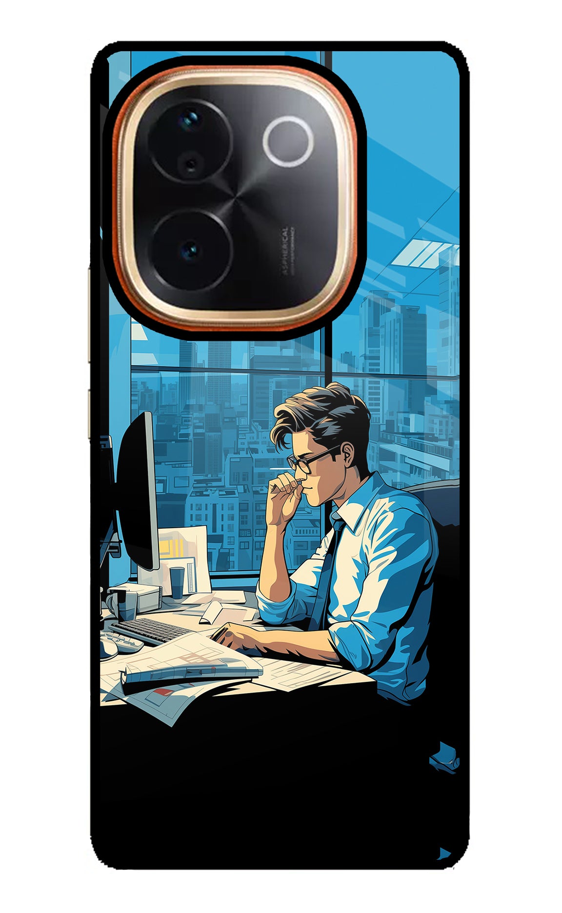 Focused Hustler (AI Generated) Vivo T3 Pro 5G Glass Case