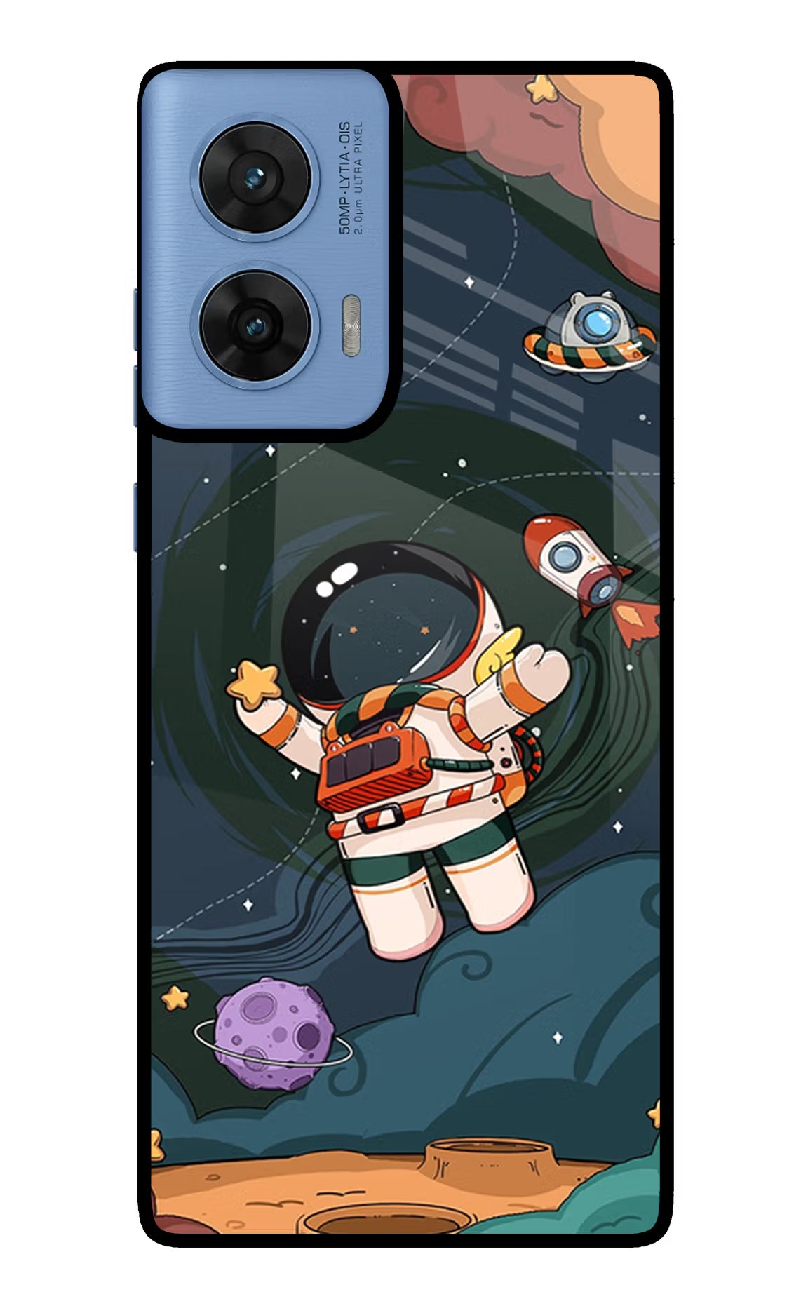 Cartoon Astronaut Case for Moto G96 5G by Casekaro