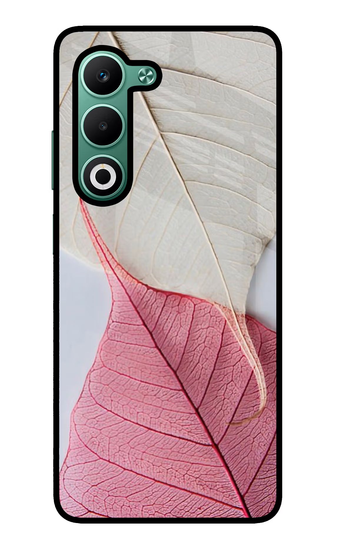 White Pink Leaf Case for Oppo A5 5G by Casekaro