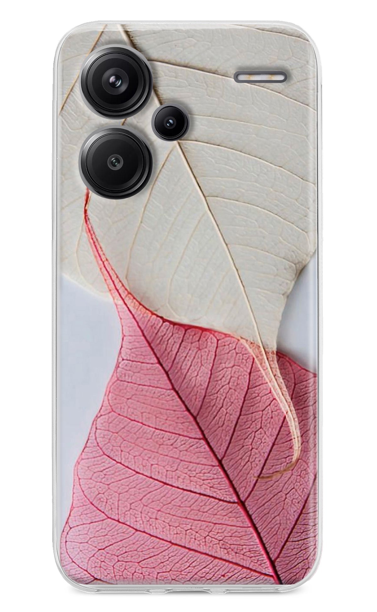 White Pink Leaf Case for Redmi Note 13 Pro+ 5G