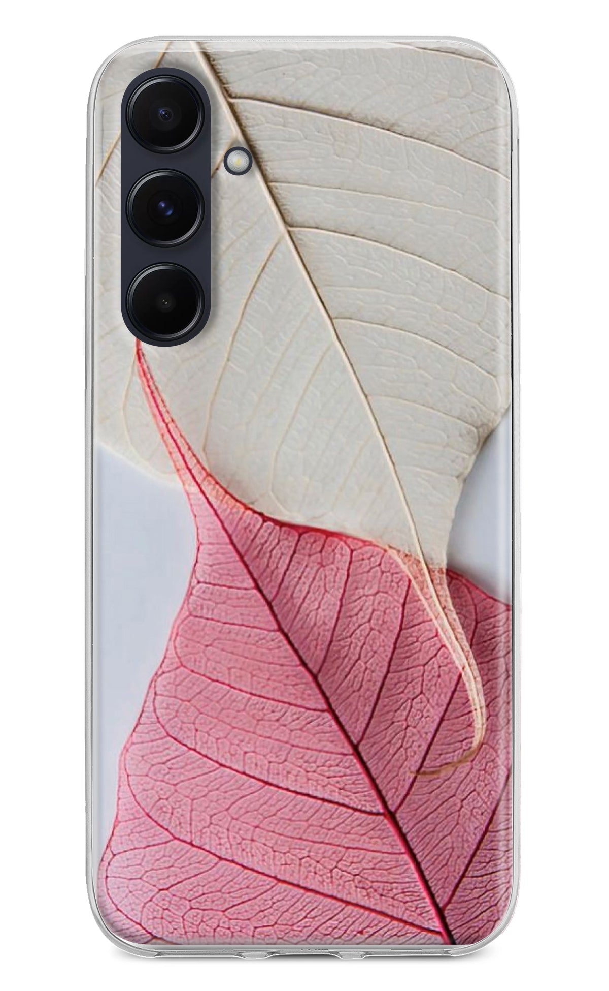 White Pink Leaf Case for Samsung A55 5G