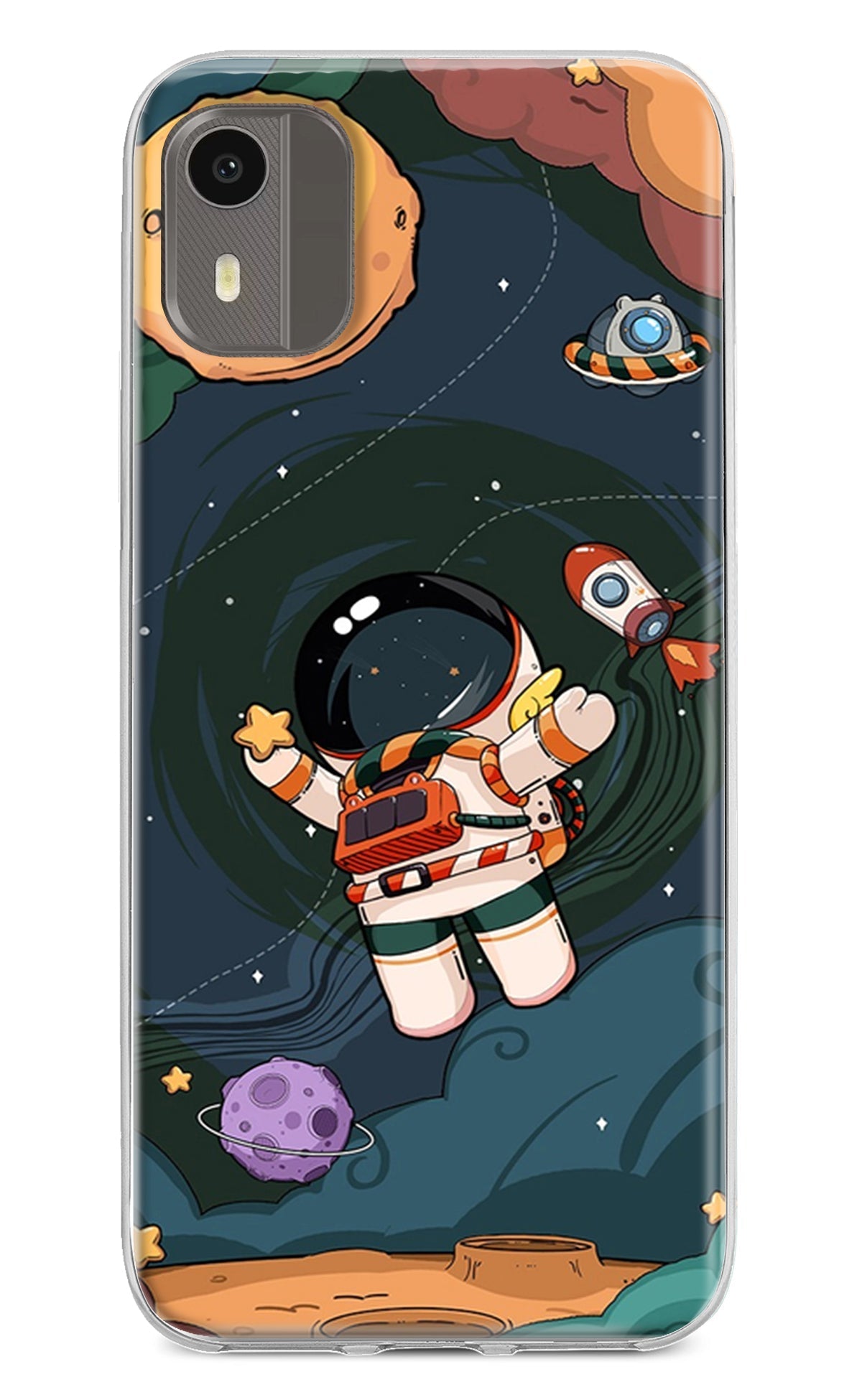 Cartoon Astronaut Case for Nokia C12/C12 Pro