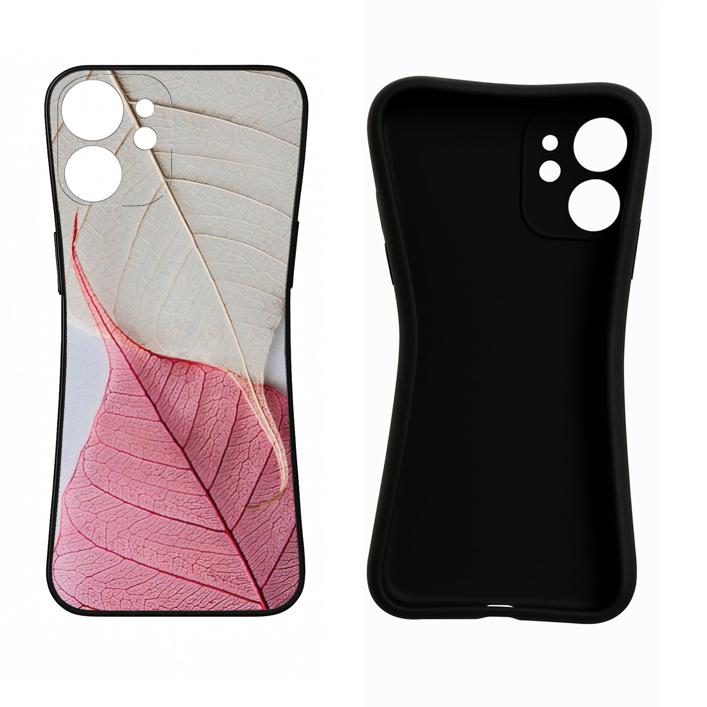White Pink Leaf Case for Oppo F19 Pro