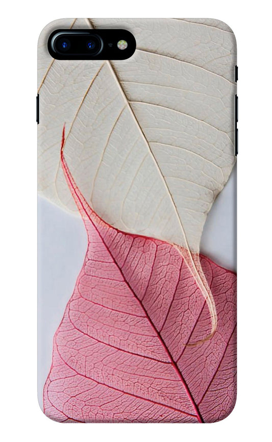 White Pink Leaf iPhone 7 Plus Back Cover