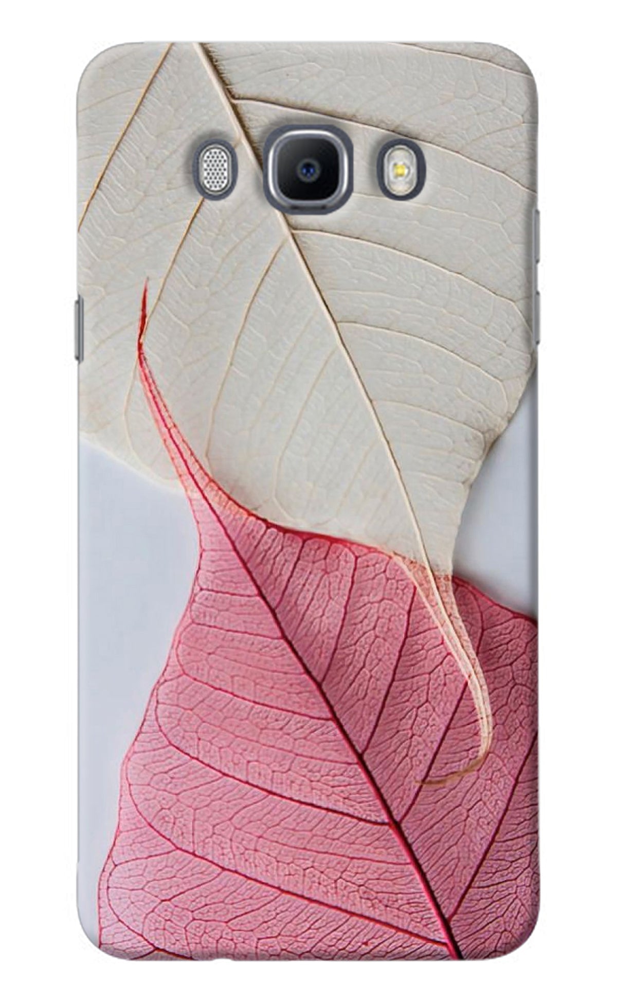 White Pink Leaf Samsung J7 2016 Back Cover