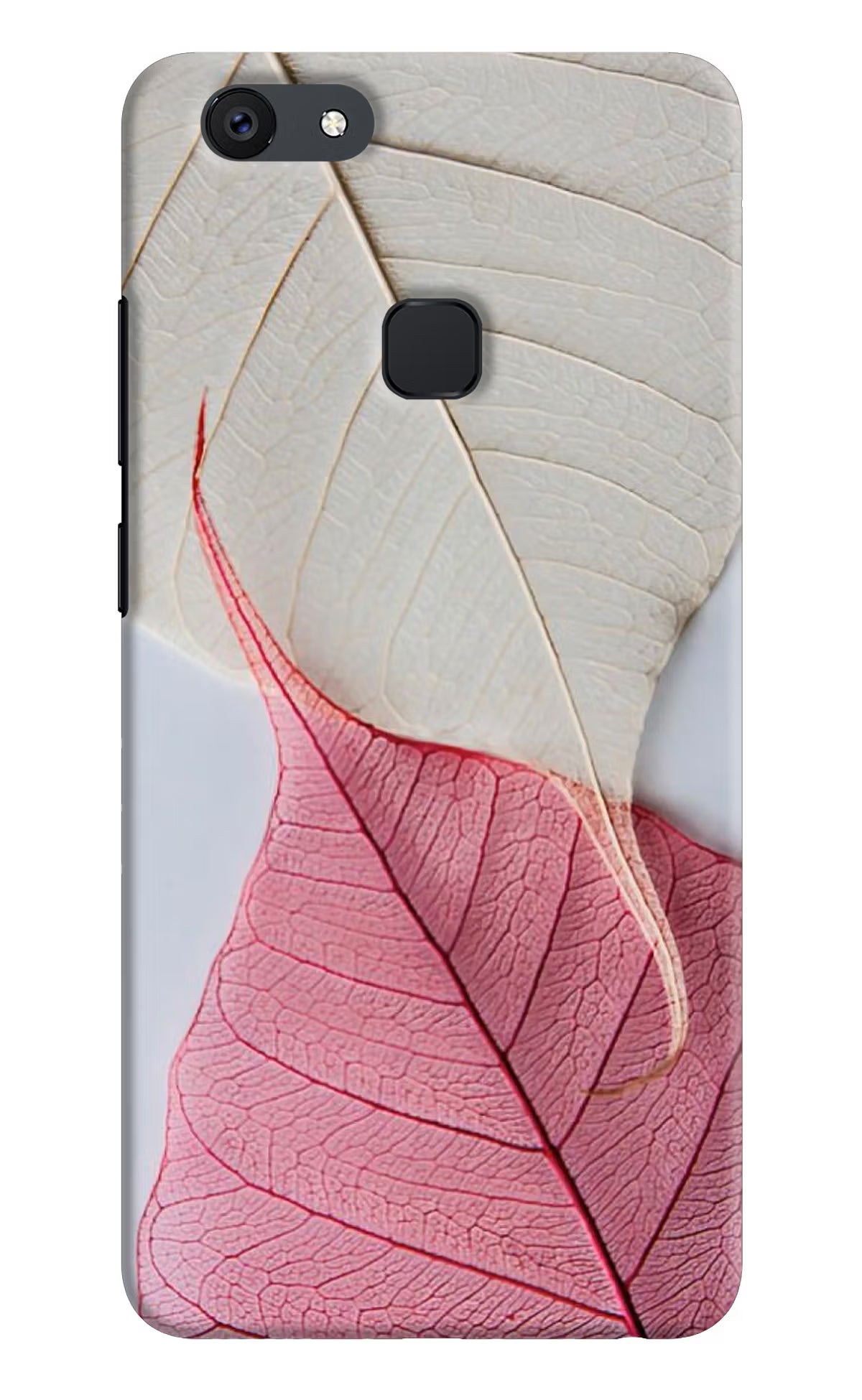 White Pink Leaf Case for Vivo V7 by Casekaro