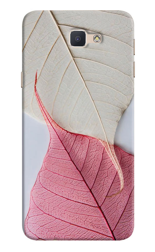 White Pink Leaf Case for Samsung J7 Prime by Casekaro