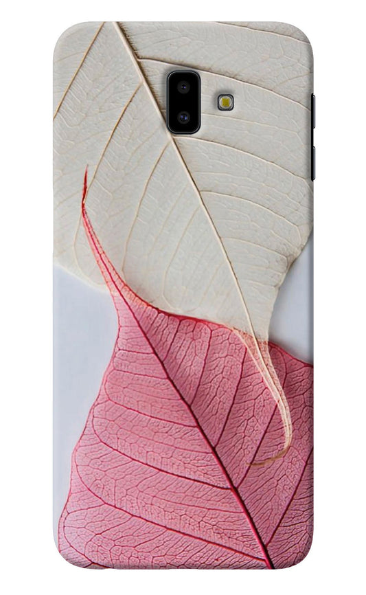 White Pink Leaf Samsung J6 plus Back Cover