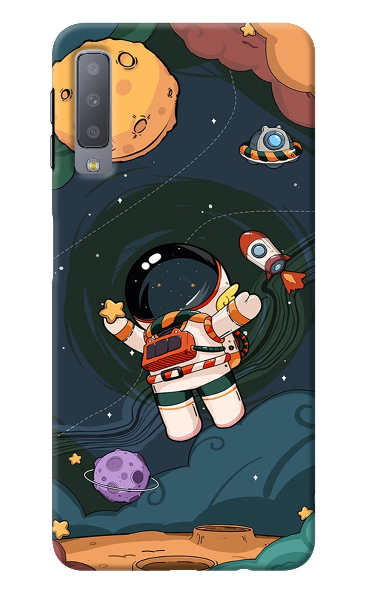 Cartoon Astronaut Samsung A7 Back Cover