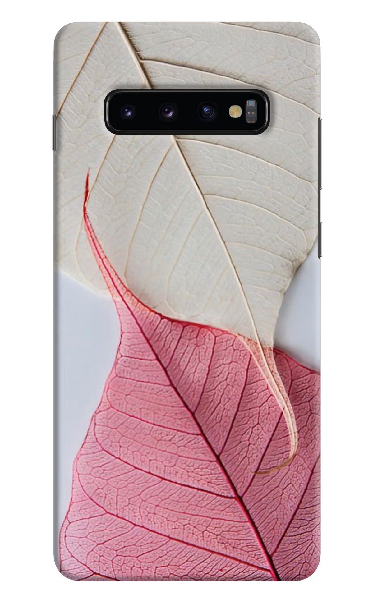White Pink Leaf Case for Samsung S10 Plus by Casekaro
