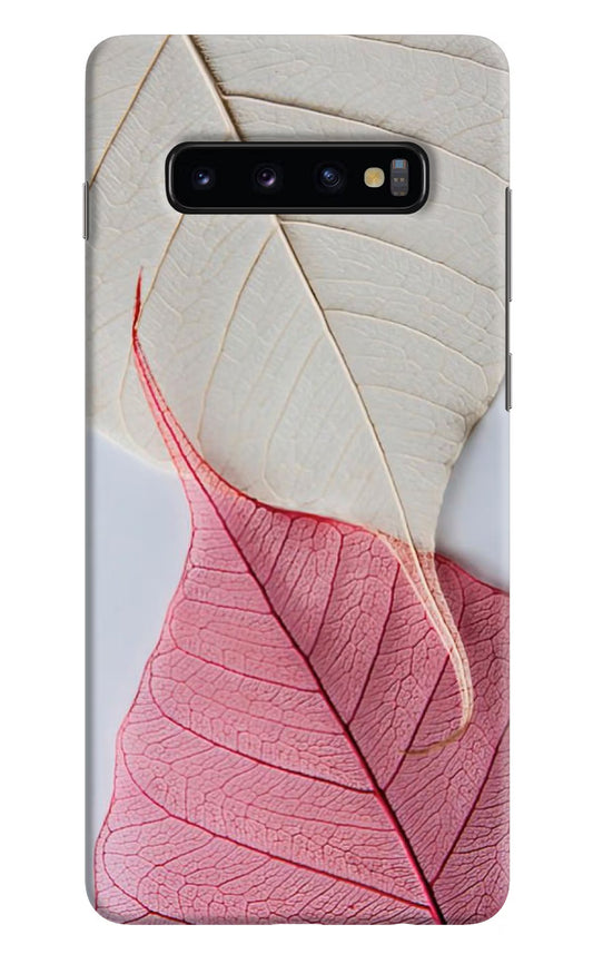 White Pink Leaf Case for Samsung S10 Plus by Casekaro