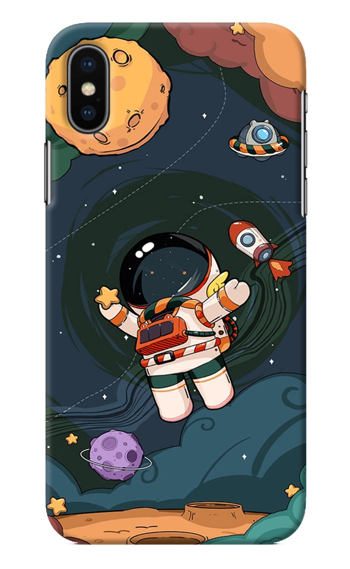 Cartoon Astronaut iPhone XS Back Cover