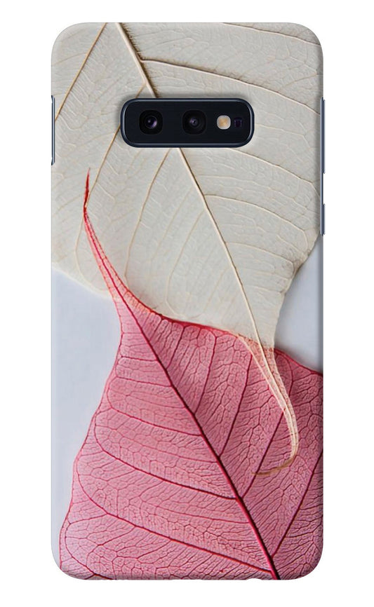 White Pink Leaf Samsung S10E Back Cover