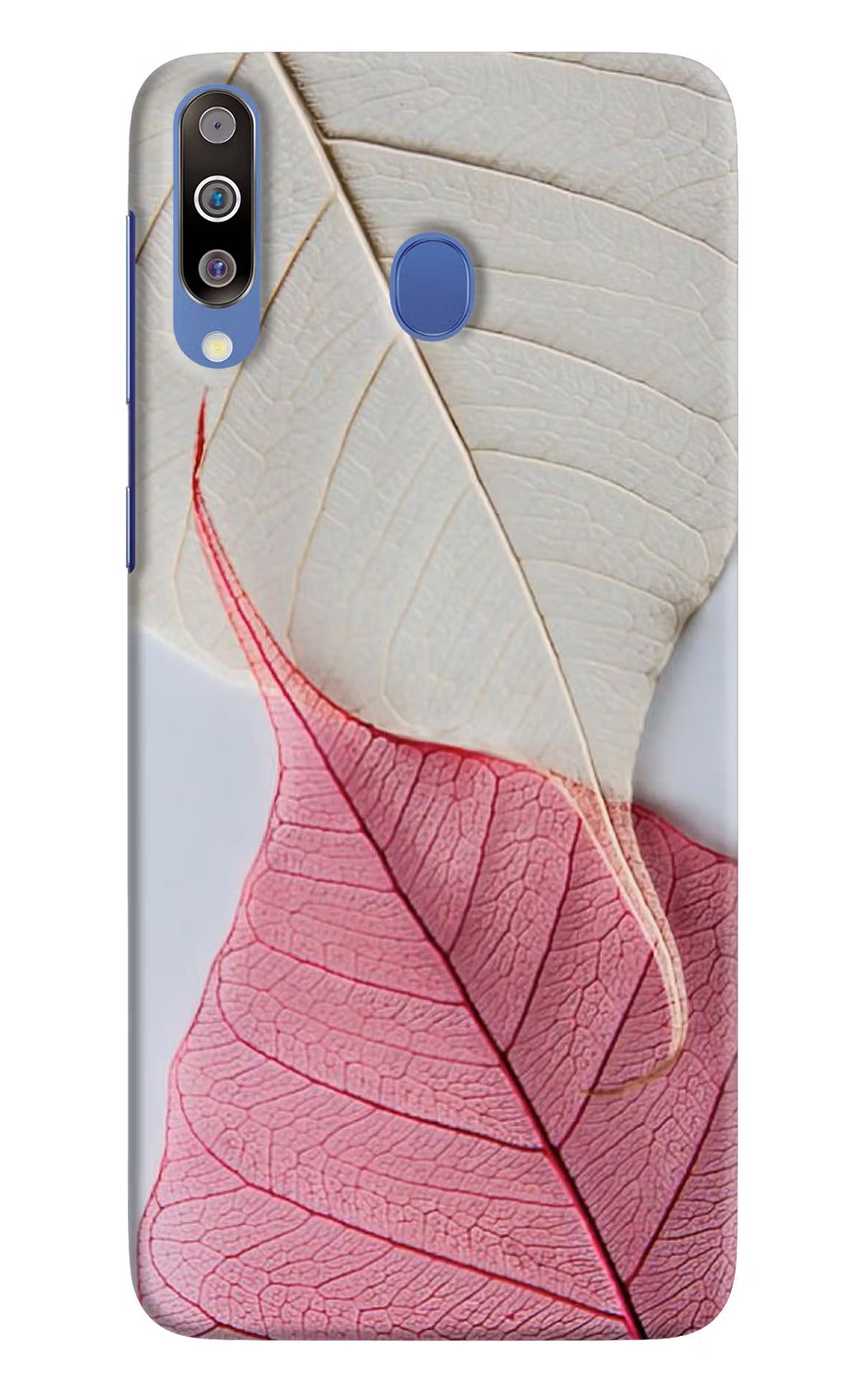 White Pink Leaf Case for Samsung M30/A40s by Casekaro