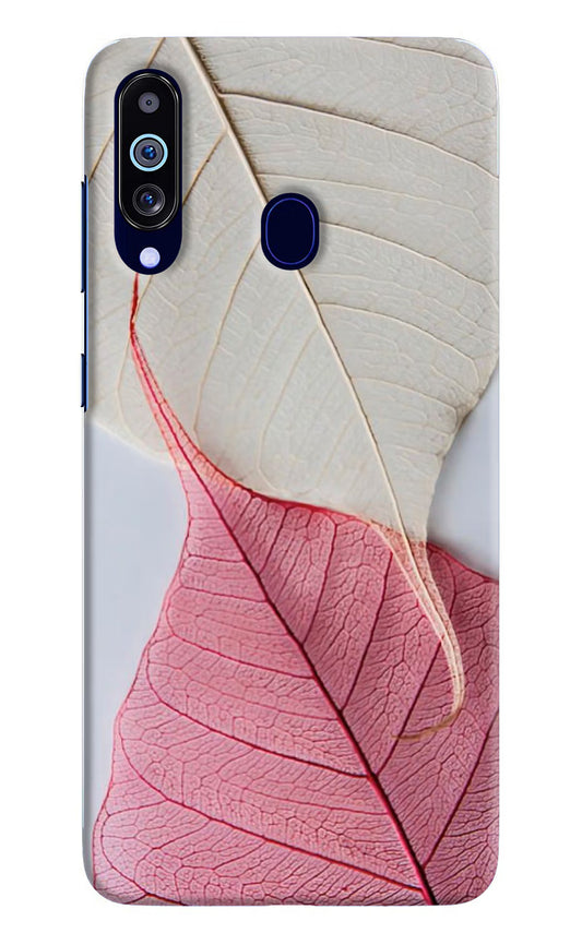 White Pink Leaf Case for Samsung M40/A60 by Casekaro
