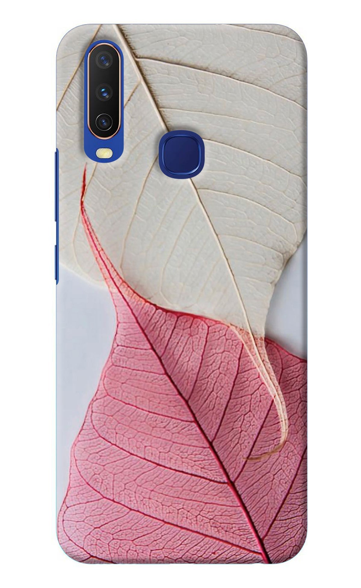 White Pink Leaf Vivo Y11/Y12/U10 Back Cover