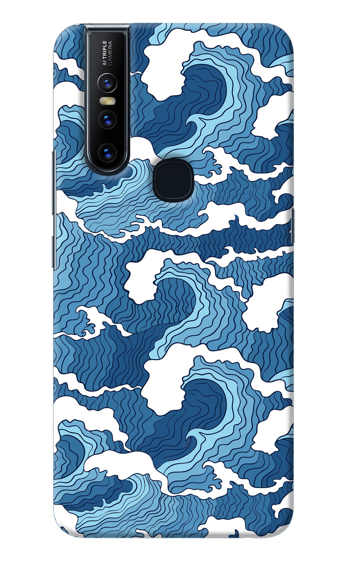 Blue Waves Vivo V15 Back Cover