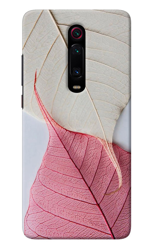 White Pink Leaf Redmi K20/K20 Pro Back Cover