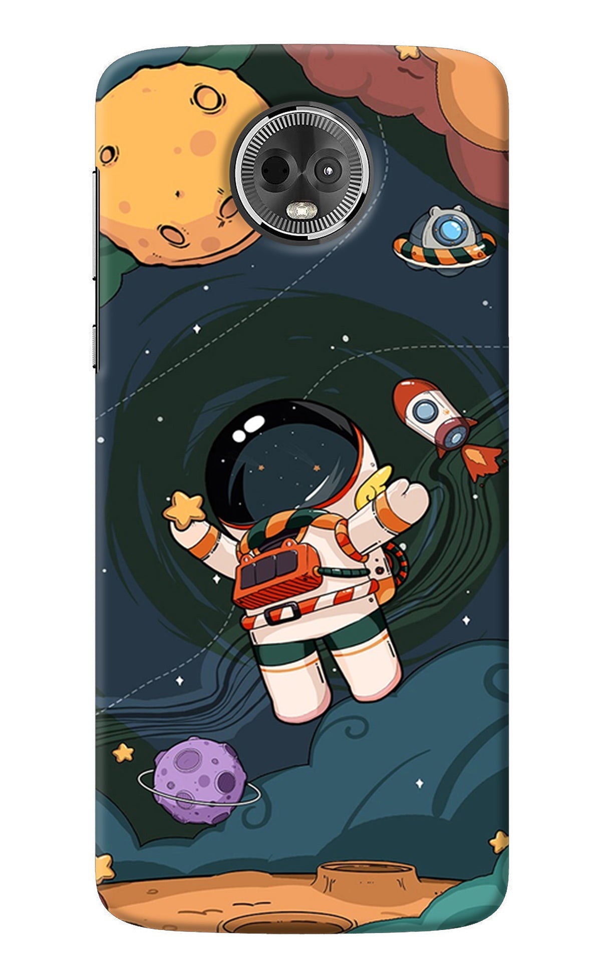 Cartoon Astronaut Moto E5 Plus Back Cover