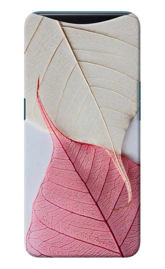 White Pink Leaf Oppo Find X Back Cover