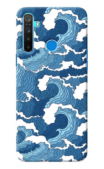 Blue Waves Realme 5/5i/5s Back Cover