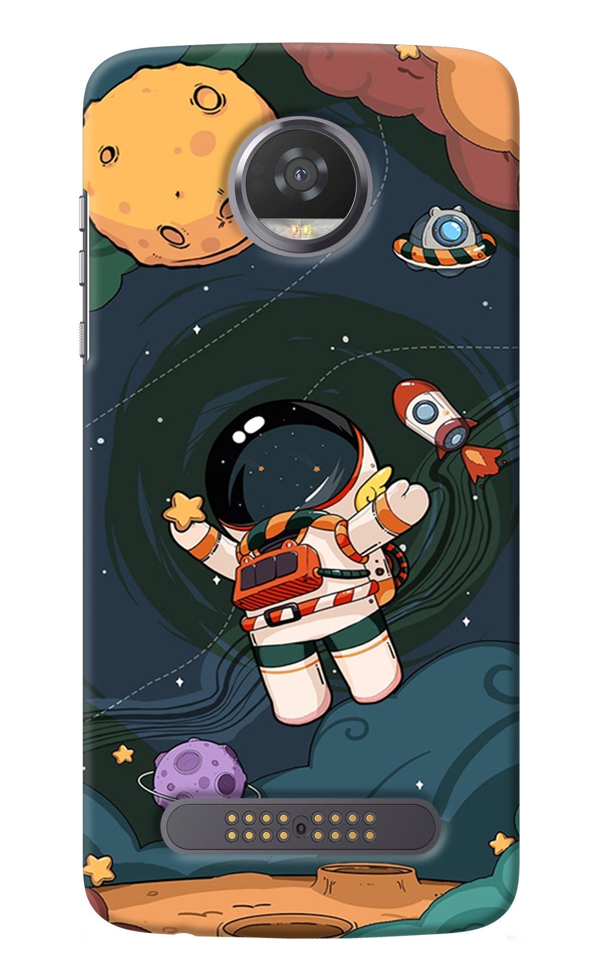 Cartoon Astronaut Moto Z2 Play Back Cover