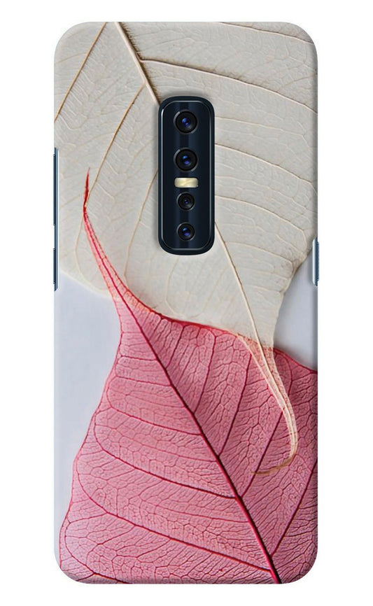 White Pink Leaf Vivo V17 Pro Back Cover